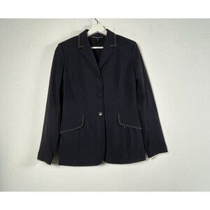 Charles Ancona Womens Equestrian Blazer Jacket Size 10 Navy Blue Italian Fabric